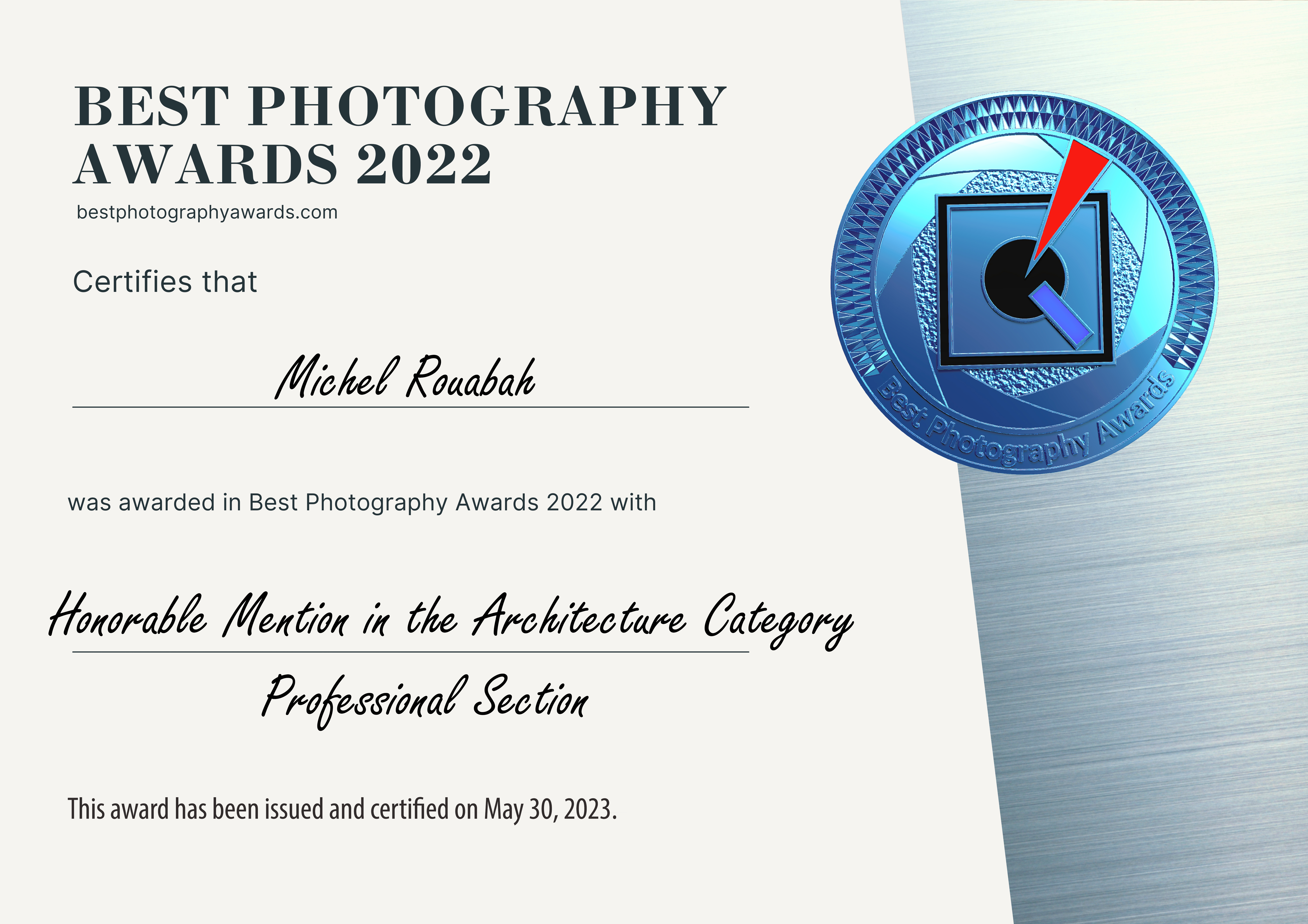 Michel Rouabah Honorable Mention Best Photography Awards 2022 Architecture